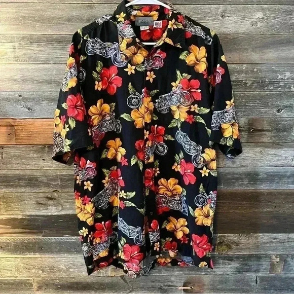 High Seas Hawaiian Motorcycle Shirt. Made in USA XL - Picture 1 of 9